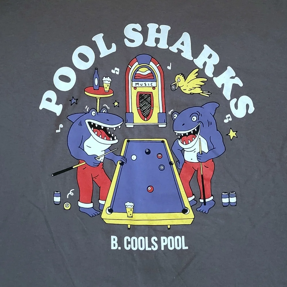 Barney Cools😎 "Pool🎱 Sharks🦈" Graphic Tee👕 - NWOT - Picture 11 of 13
